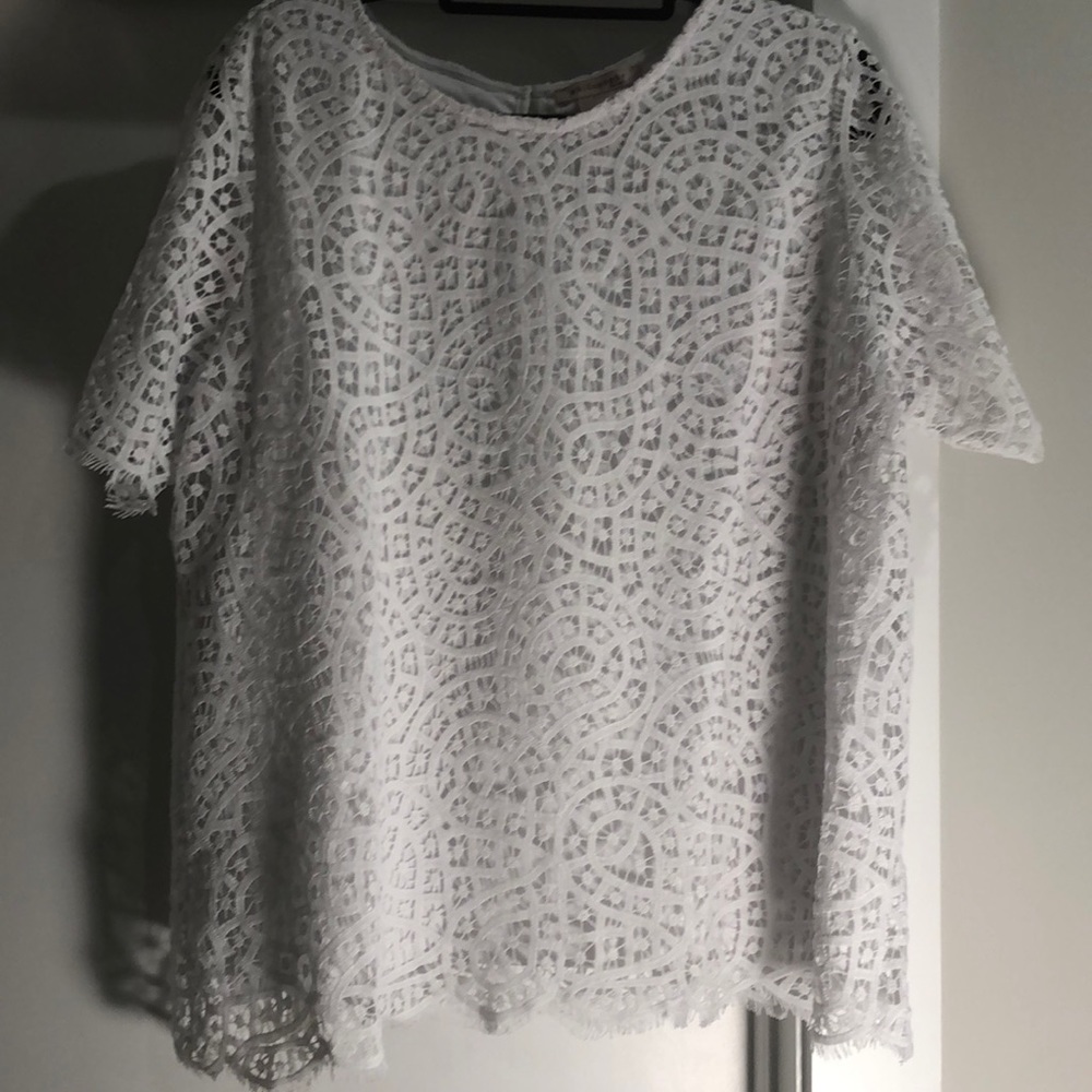 White lace and scallop top